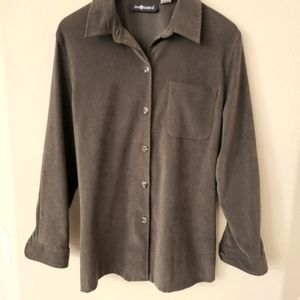 Sag Harbor olive green microsuede shacket